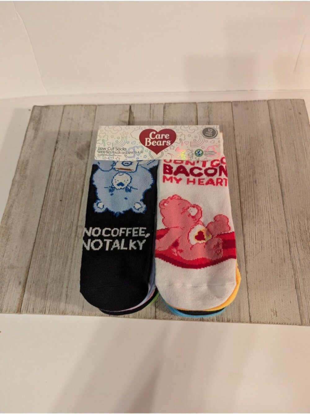 Care Bears Low Cut Socks Shoe Size 4-10 Set of 10 Pair